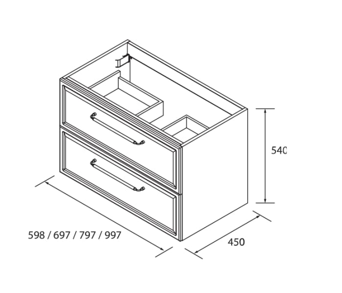 Conjunto mueble de baño Salgar Runa Croquis 19