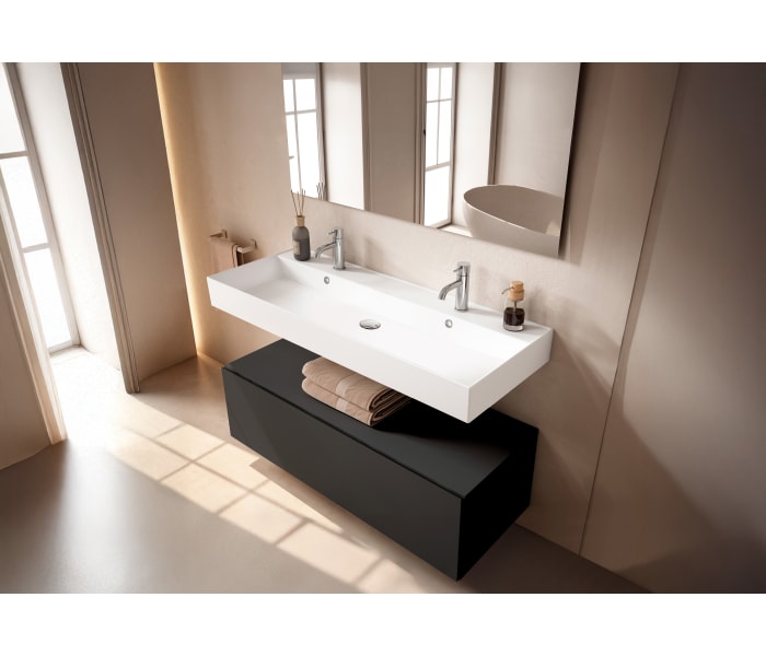 Conjunto mueble de baño con lavabo de cerámica de 12 cm de alto y cajonera Viso Nomad Principal 8