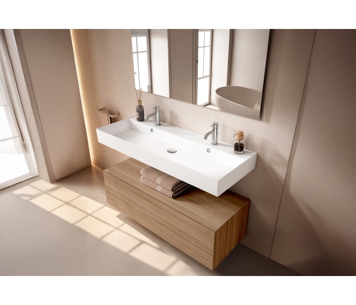 Conjunto mueble de baño con lavabo de cerámica de 12 cm de alto y cajonera Viso Nomad Principal 12