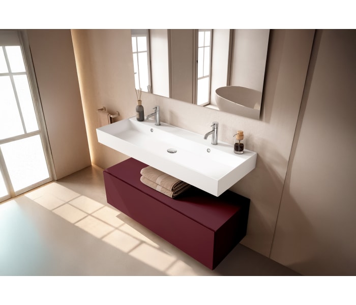 Conjunto mueble de baño con lavabo de cerámica de 12 cm de alto y cajonera Viso Nomad Principal 13