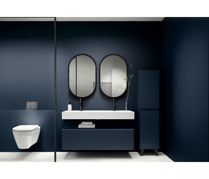 Conjunto mueble de baño con lavabo de cerámica de 12 cm de alto y cajonera Viso Nomad Principal 3