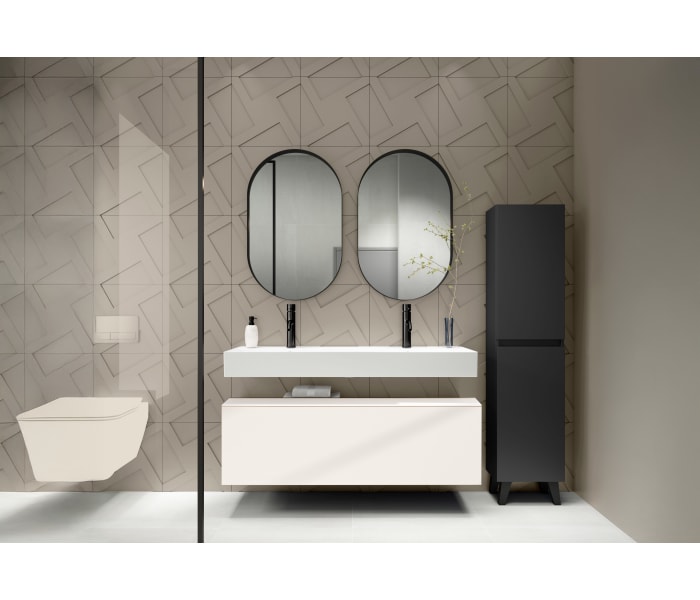 Conjunto mueble de baño con lavabo de cerámica de 12 cm de alto y cajonera Viso Nomad Principal 2