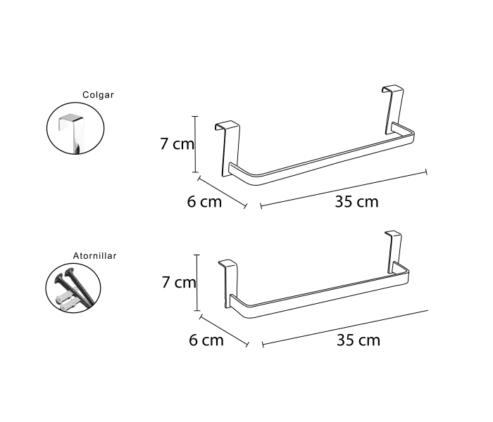 Toallero para mueble de baño Bruntec 501 Croquis 5