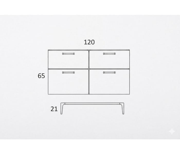 Conjunto de mueble de baño con banquillo con lavabo Flat Viso Verso Croquis 13