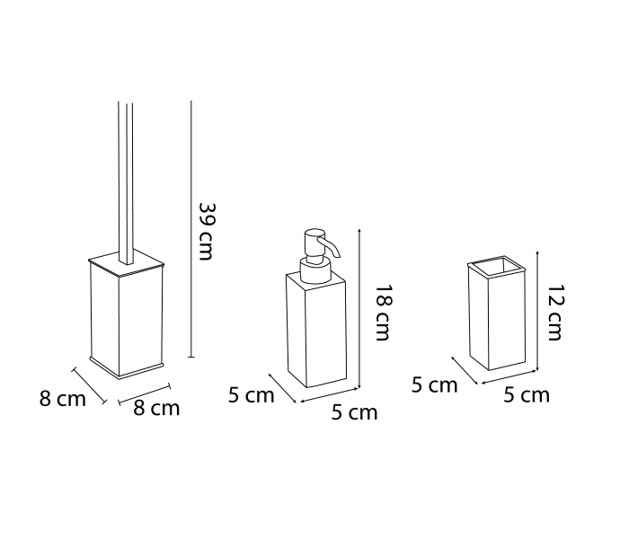 Conjunto de accesorios de baño Bruntec 401 Croquis 6