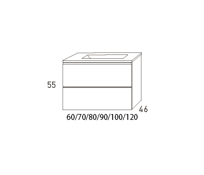 Conjunto mueble de baño Viso Bath Granada Croquis 25