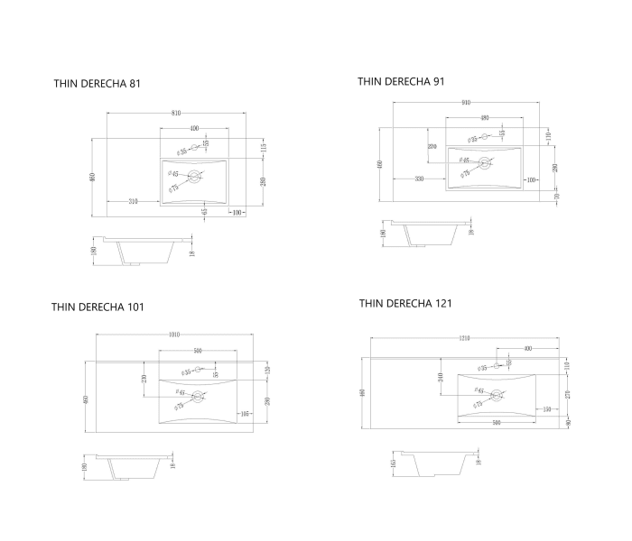 Lavabo encastrado Art and Bath Thin Croquis 1
