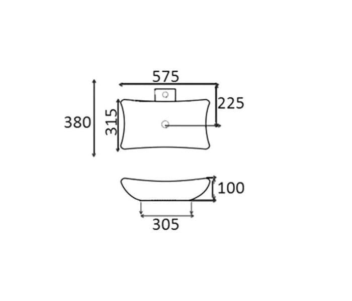 Lavabo sobre encimera Bruntec Kubic Croquis 2