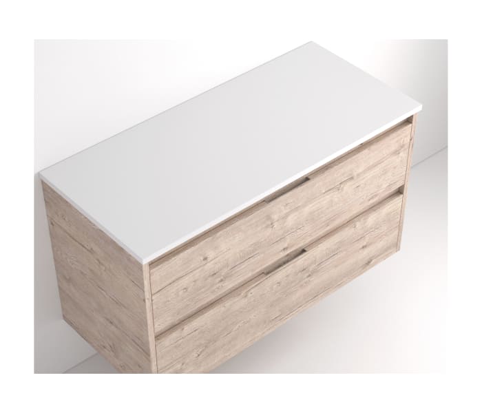 Mueble de baño con encimera piedra compactada blanca Bruntec Lia colores Detalle 10