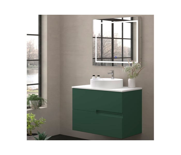 Mueble de baño con encimera piedra compactada blanca Bruntec Lia colores Principal 6