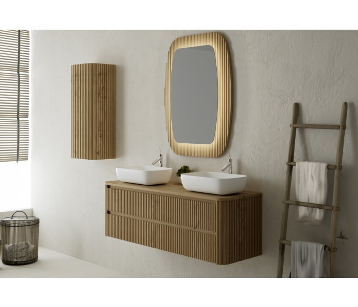 Mueble de baño con encimera de madera maciza Bruntec Baviera Principal 1