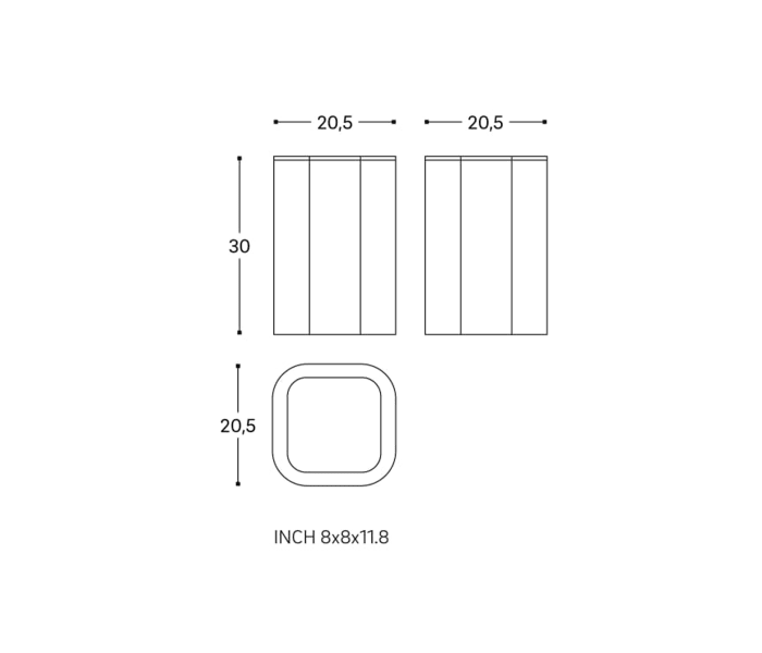 Papelera de baño Cosmic Line Croquis 2