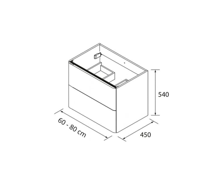 Mueble de baño con encimera Solid Surface Salgar Uniiq Croquis 4