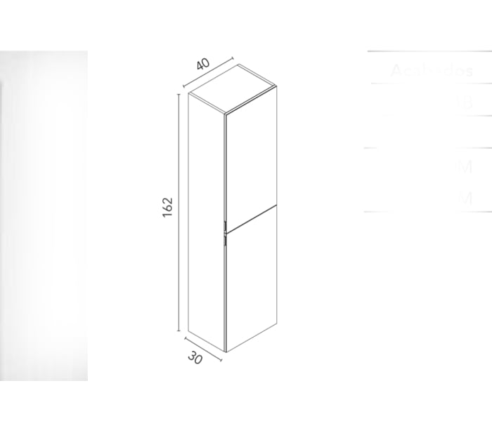 Columna con espejo para baño Royo Mirror Croquis 5