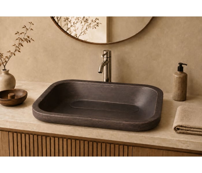 Lavabo de mármol natural Bruntec River Principal 1