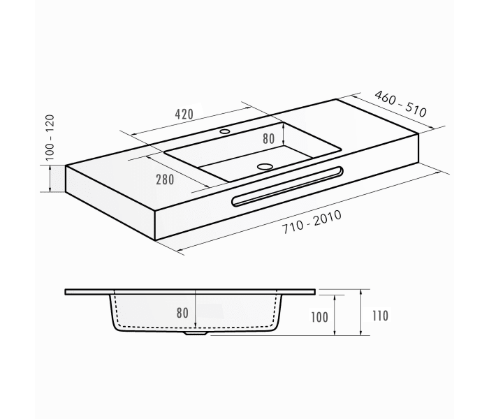 Lavabo encastrado Bruntec Formas Croquis 2