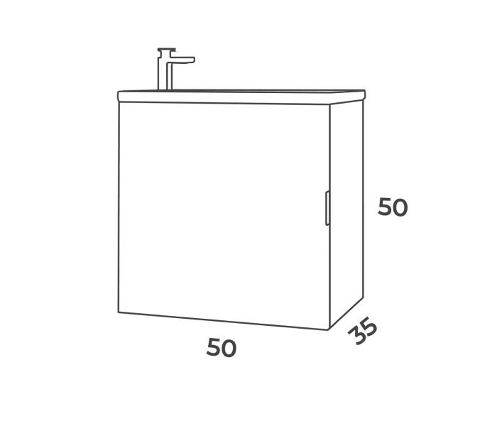 Conjunto mueble de baño fondo reducido 35 cm Campoaras Petit Croquis 6
