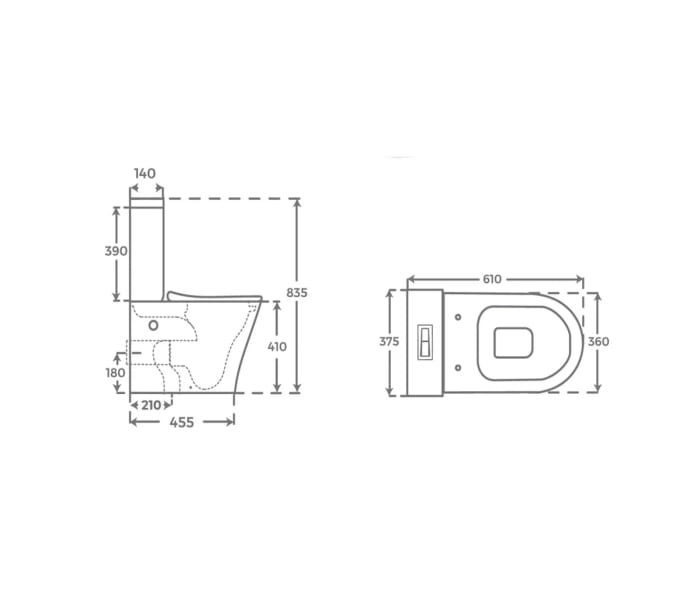 Pack inodoro compacto + bidé Fossil Natura Bolonia mate Croquis 9