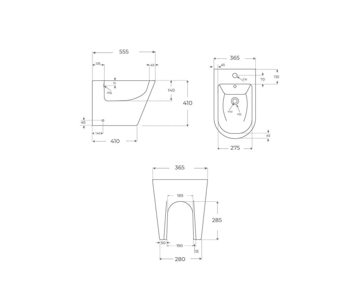 Pack inodoro compacto + bidé Fossil Natura Bolonia mate Croquis 10