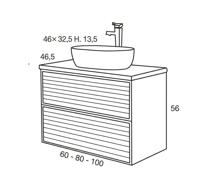 Conjunto mueble de baño Sanchis Zenit Croquis 4