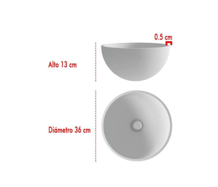 Lavabo sobre encimera Bruntec Bolonia Croquis 2