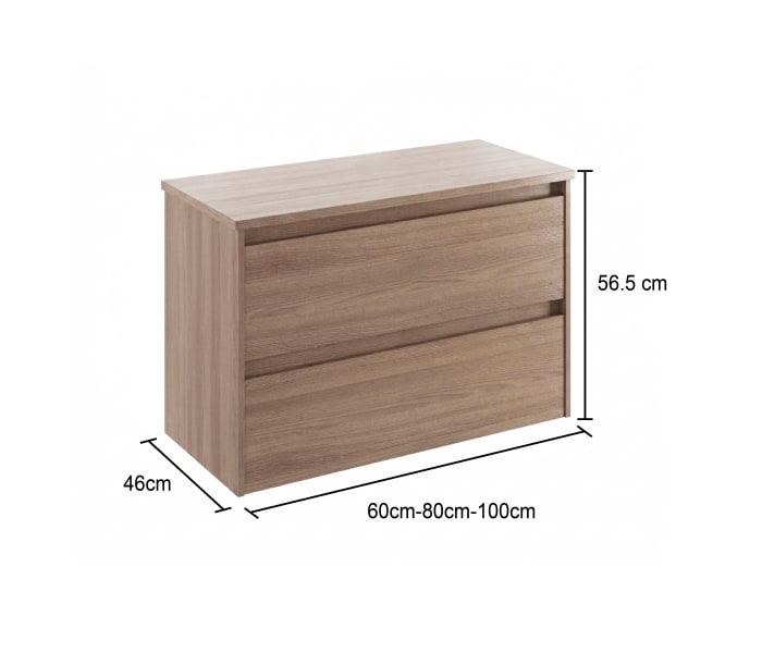 Mueble de baño moderno con encimera de madera Bruntec Oxford Croquis 10