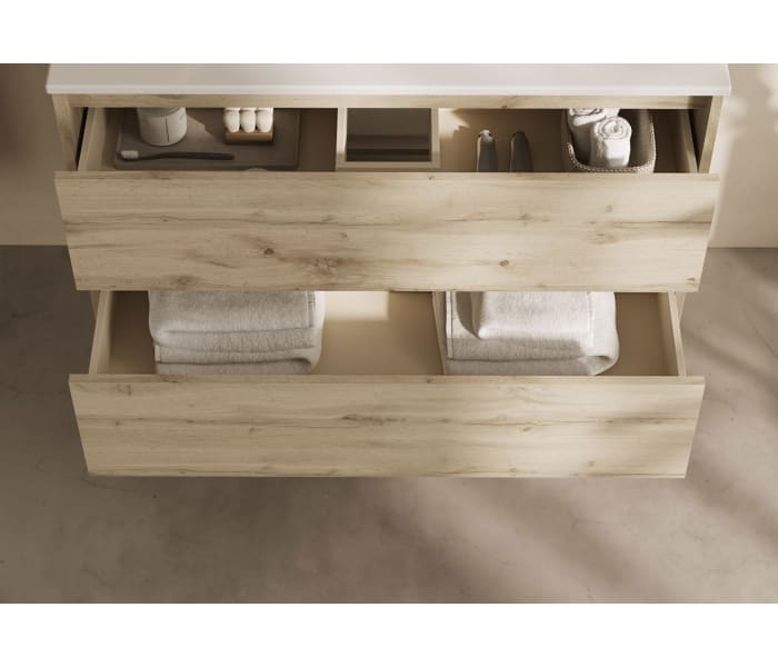 Mueble de baño moderno con encimera de madera Bruntec Oxford Detalle 9