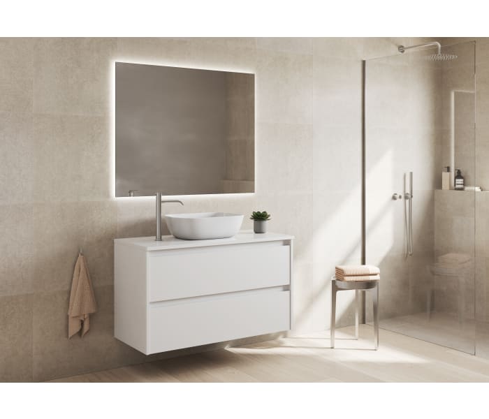 Mueble de baño moderno con encimera de madera Bruntec Oxford Principal 6