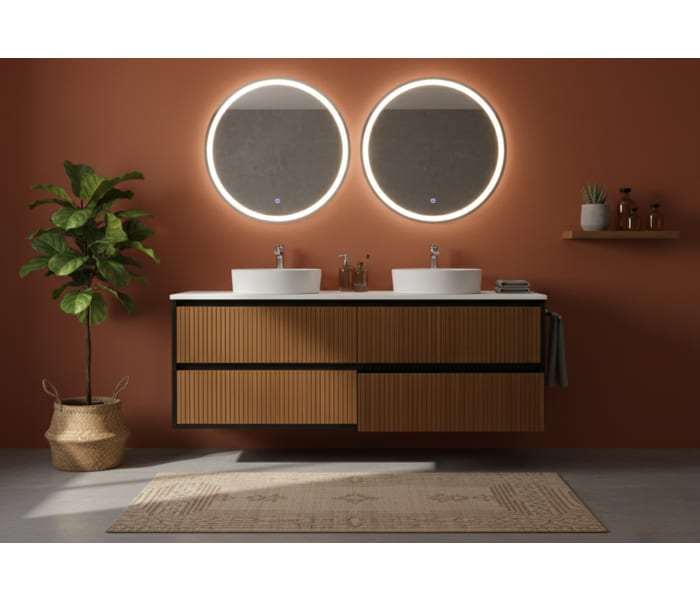 Mueble de baño madera maciza con encimera solid surface Bruntec Alpes 18 Principal 2