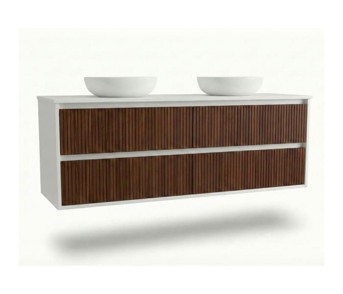 Mueble de baño madera maciza con encimera solid surface Bruntec Alpes 18 Principal 1