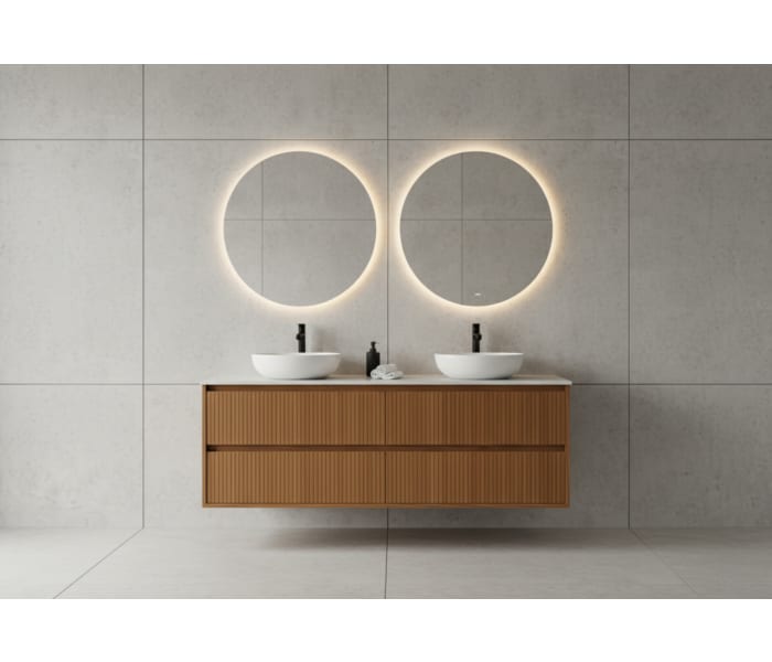 Mueble de baño madera maciza con encimera solid surface Bruntec Alpes 18 Principal 3
