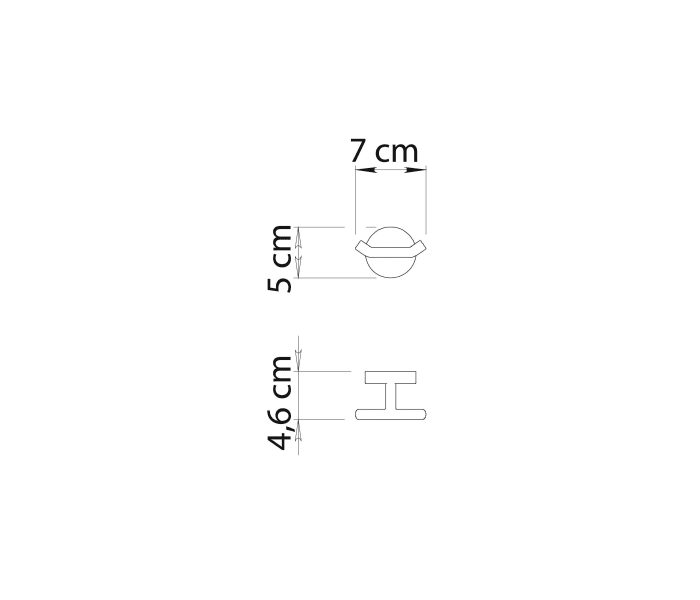 Percha doble de baño Gedy Eros Croquis 4