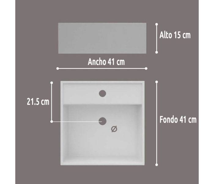 Lavabo suspendido fondo reducido Art and Bath Libra Croquis 1