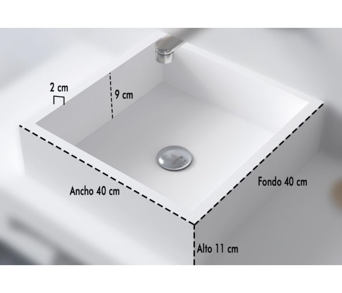 Lavabo sobre encimera Bruntec Quadro Croquis 1