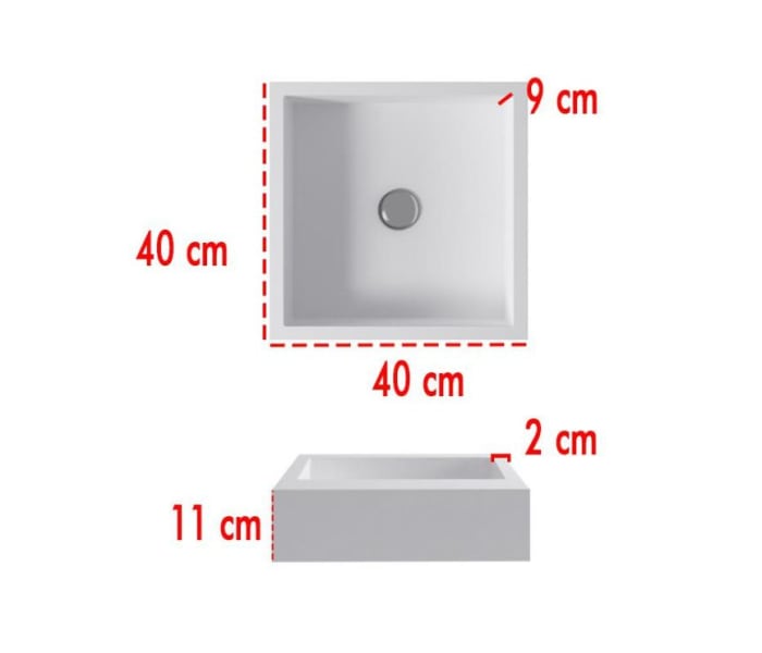 Lavabo sobre encimera Bruntec Quadro Croquis 2