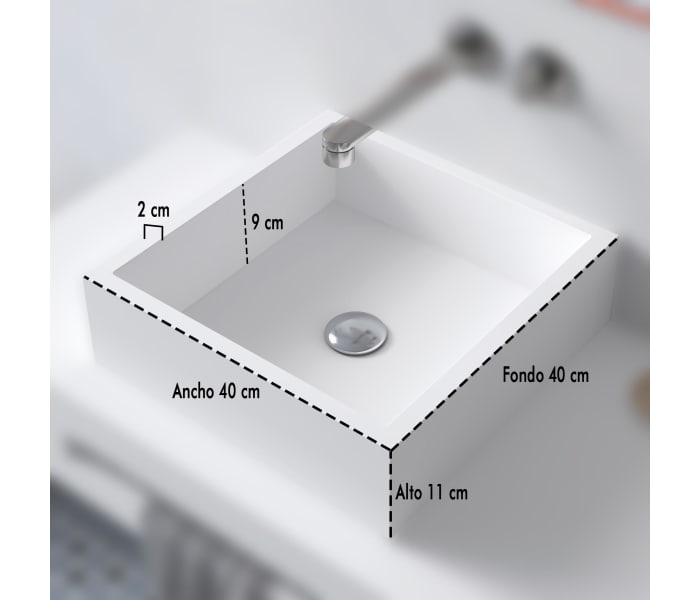 Lavabo sobre encimera Bruntec Quadro Croquis 1