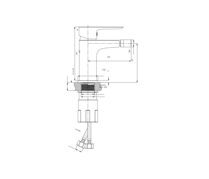 Grifo de bidé GME Cassio Croquis 5