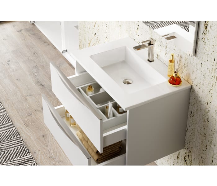 Mueble de baño con encimera de madera Coycama Landes Detalle 2