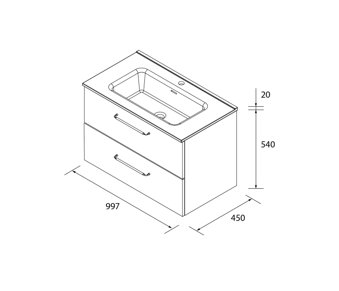 Conjunto mueble de baño Salgar Morai Croquis 10