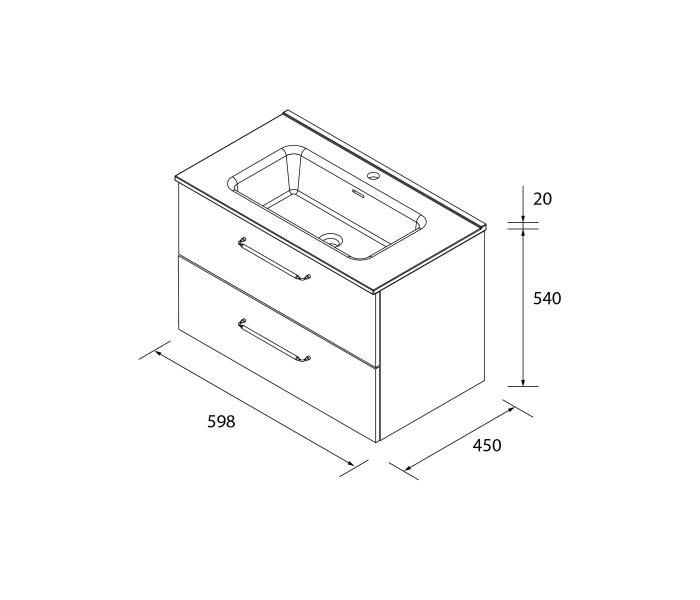 Conjunto mueble de baño Salgar Morai Croquis 8