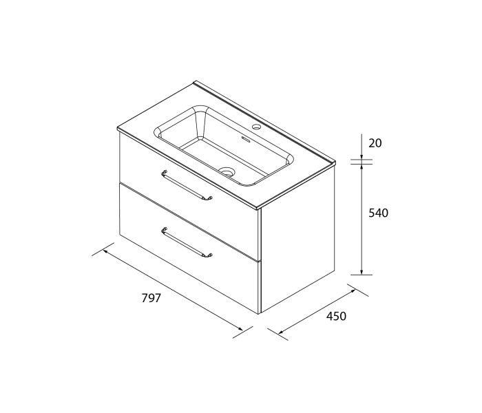 Conjunto mueble de baño Salgar Morai Croquis 9