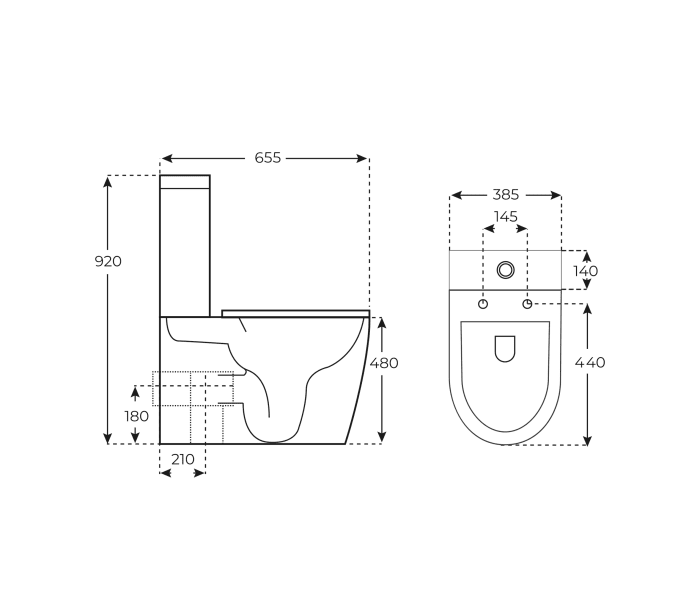 Inodoro compacto Fossil Natura Jena PMR Croquis 5