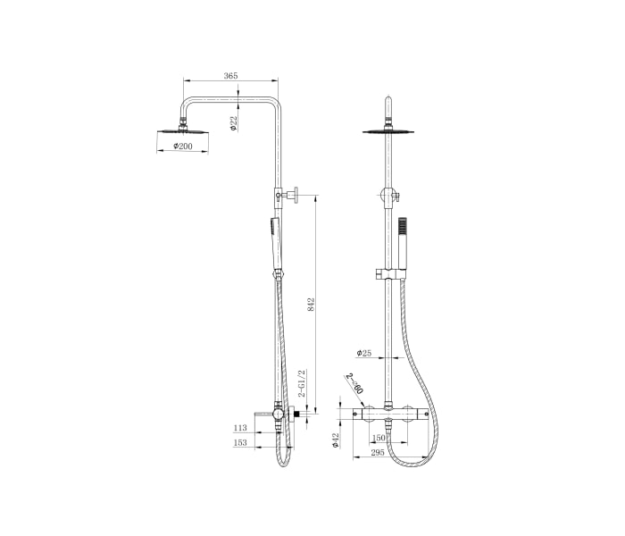Conjunto de ducha Imex Monza Croquis 13