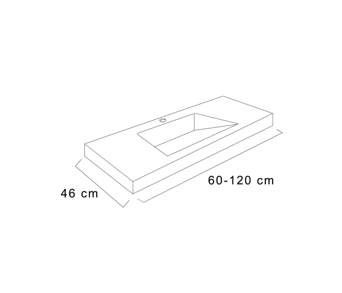 Lavabo de baño encastrado Torvisco Cut Plus F12 Croquis 4