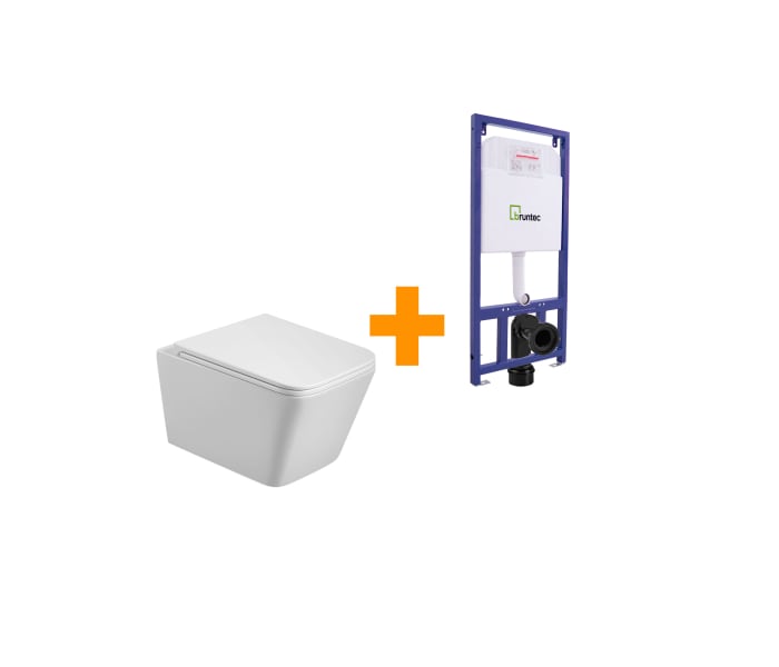 Pack inodoro suspendido + cisterna empotrada Bruntec Square Principal 0