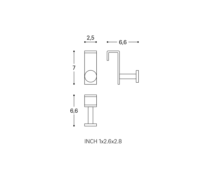 Percha de baño Cosmic Stick Croquis 6