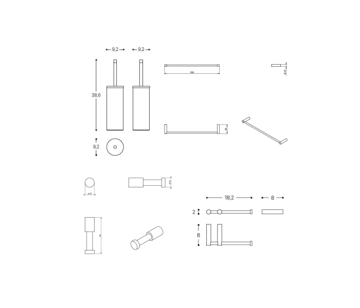 Conjunto accesorios de baño de Cosmic Logic Croquis 5