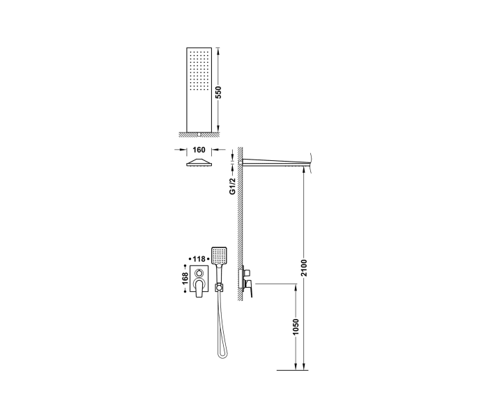 Conjunto de ducha Tres Project Croquis 12