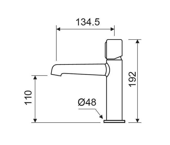 Grifo de lavabo Lluvibath Tívoli Croquis 2