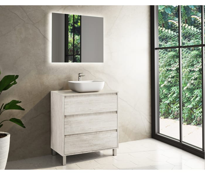 Mueble de baño con encimera de madera Bruntec Boston Principal 4